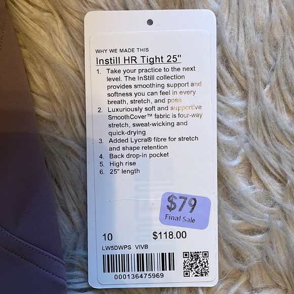 Lululemon Instill 25” - Violet Verbana - 10 - Picture 4 of 6